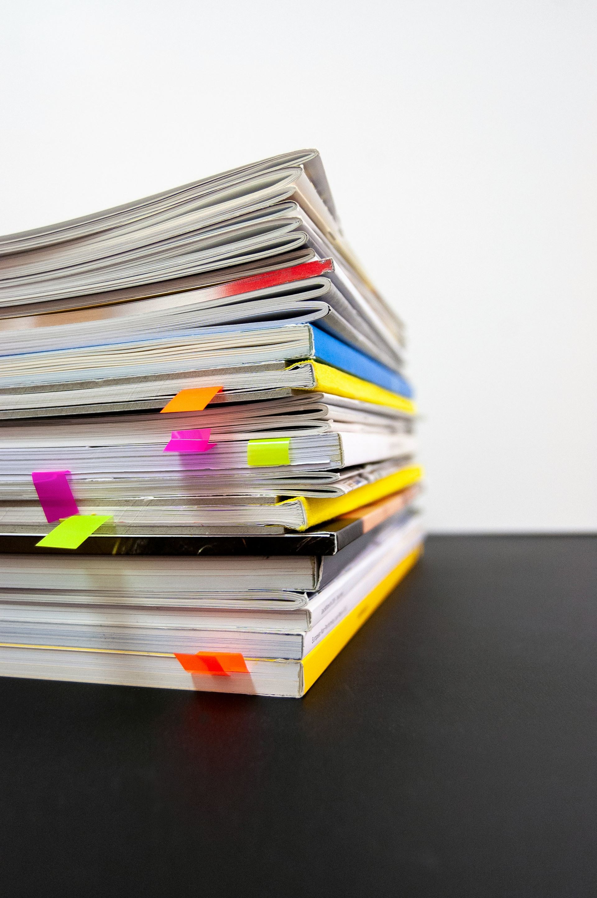 papers in a pile