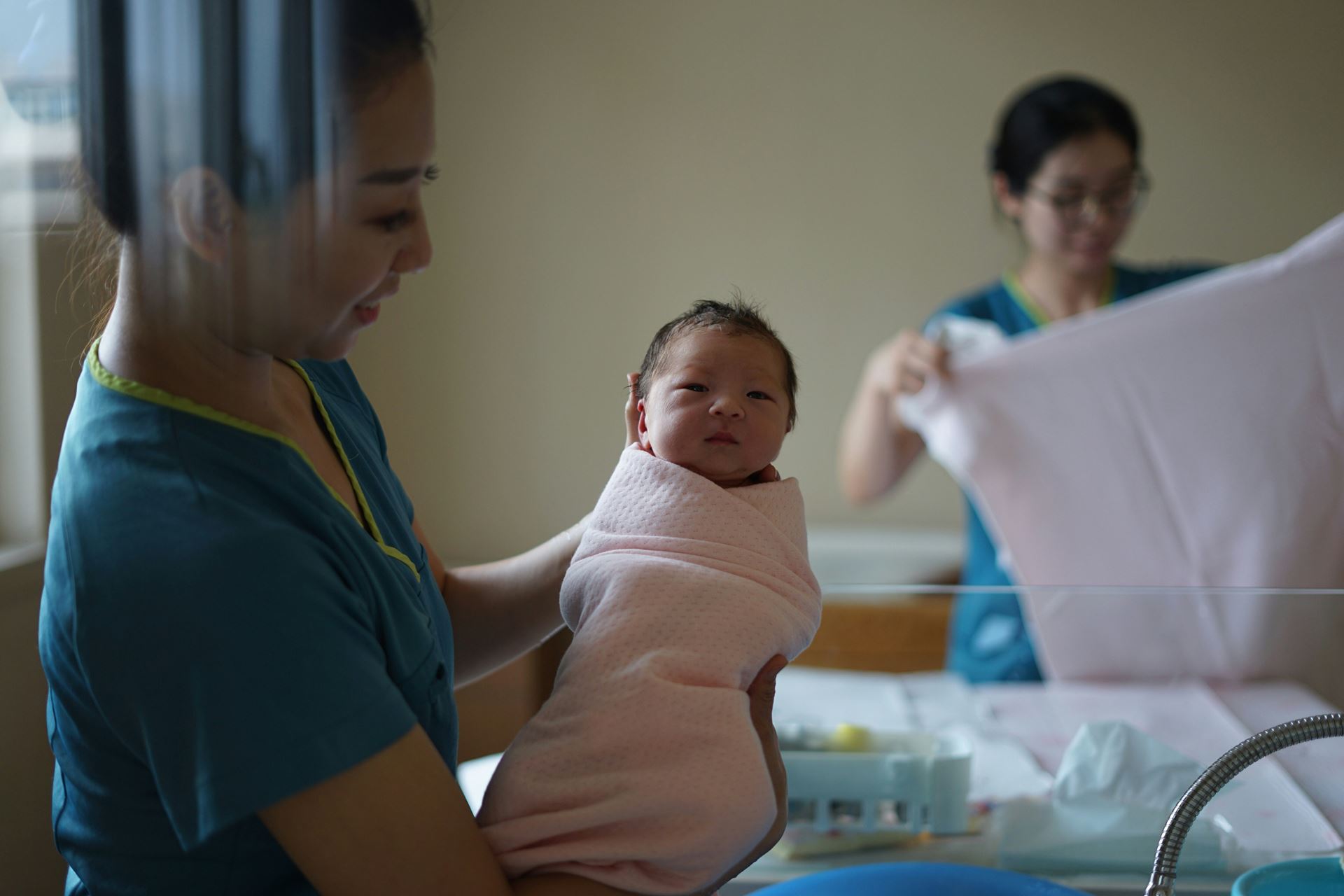 health visitor with a baby 